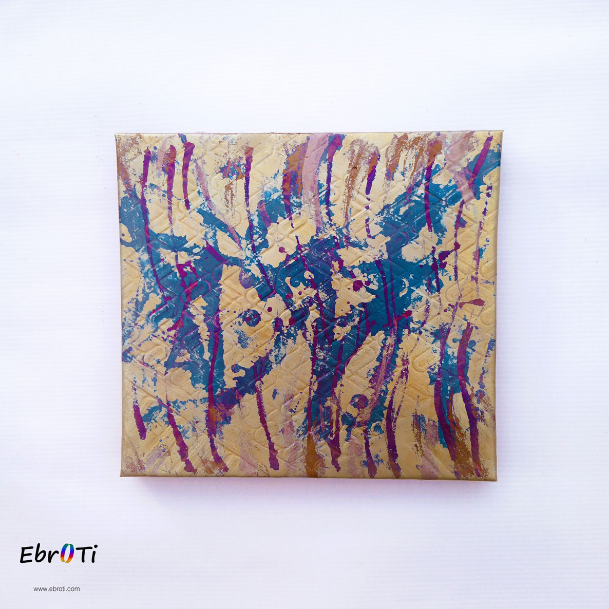 Jackson Pollock painting on titanium, arte español en titanio